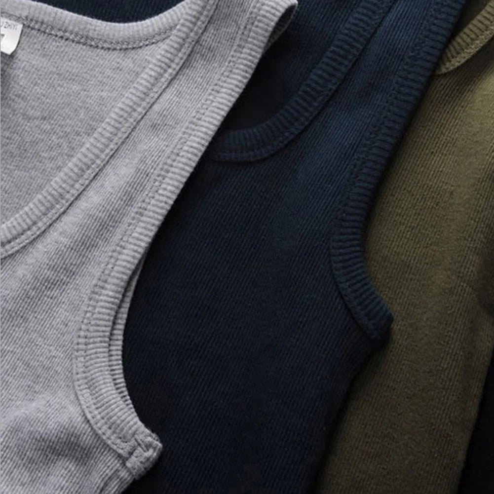 2024 New Men's Pure Cotton Tight Vest Casual Sports Tank Tops Middle-aged Sleeveless Basic Tops Quick Drying Bodybuilding Vest