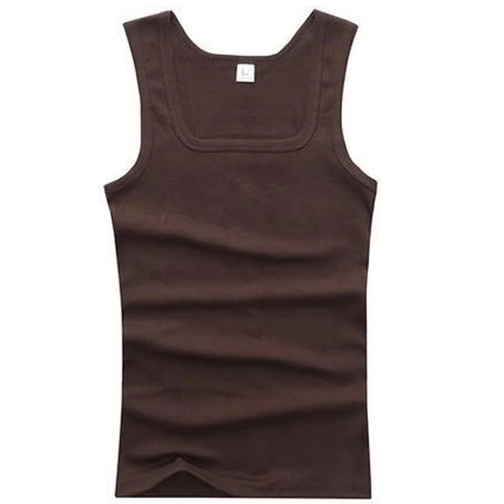 2024 New Men's Pure Cotton Tight Vest Casual Sports Tank Tops Middle-aged Sleeveless Basic Tops Quick Drying Bodybuilding Vest