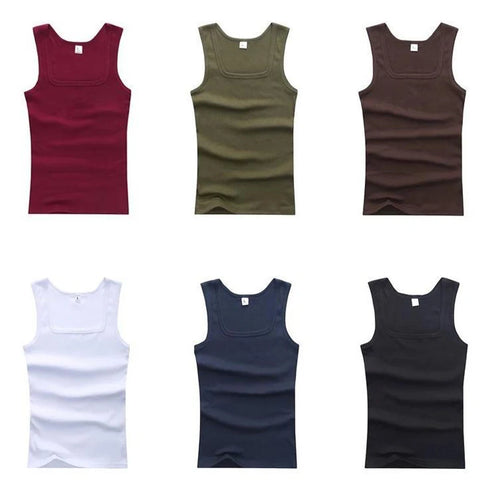 2024 New Men's Pure Cotton Tight Vest Casual Sports Tank Tops Middle-aged Sleeveless Basic Tops Quick Drying Bodybuilding Vest