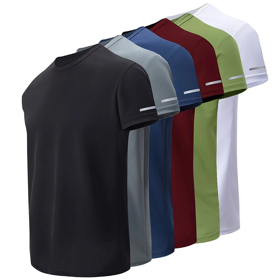 1/4 Pcs Men's Summer Quick-drying Sports Fashion Printed Short-sleeved Teens Loose and Comfortable Running Fitness Joker T-shirt